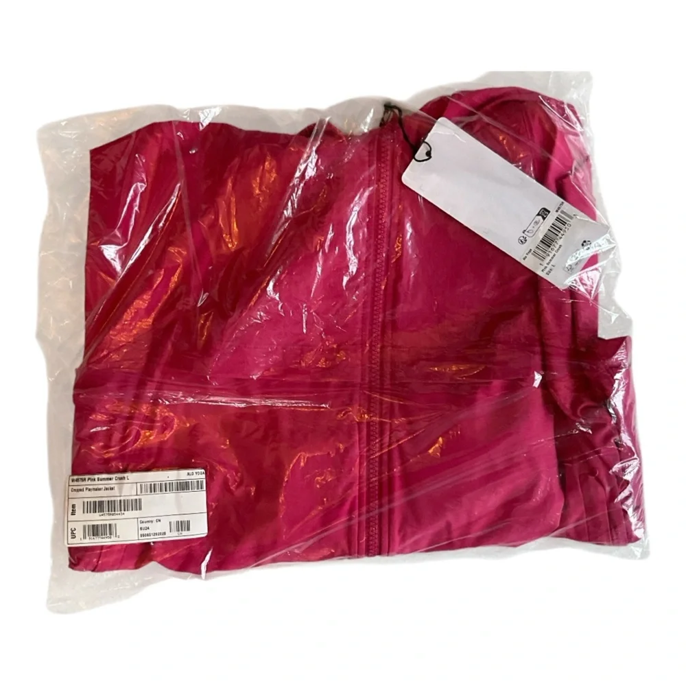 NWT Alo Yoga‎ ✨ Cropped Playmaker Jacket Pink Summer Crush Size Large (12-14)